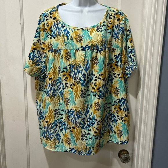 Denim & co. 2X Floral Print Women's Top - Picture 1 of 5
